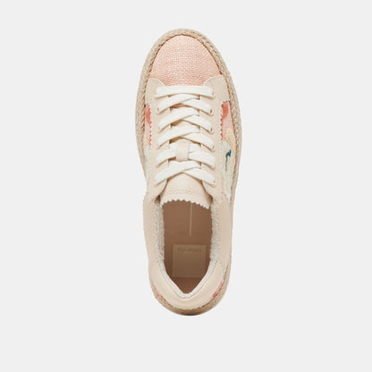 Dolce Vita Azalia Pink Floral Raffia Sneakers