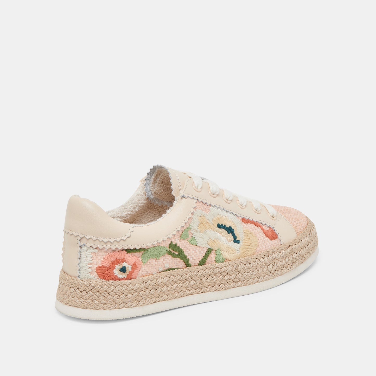Dolce Vita Azalia Pink Floral Raffia Sneakers