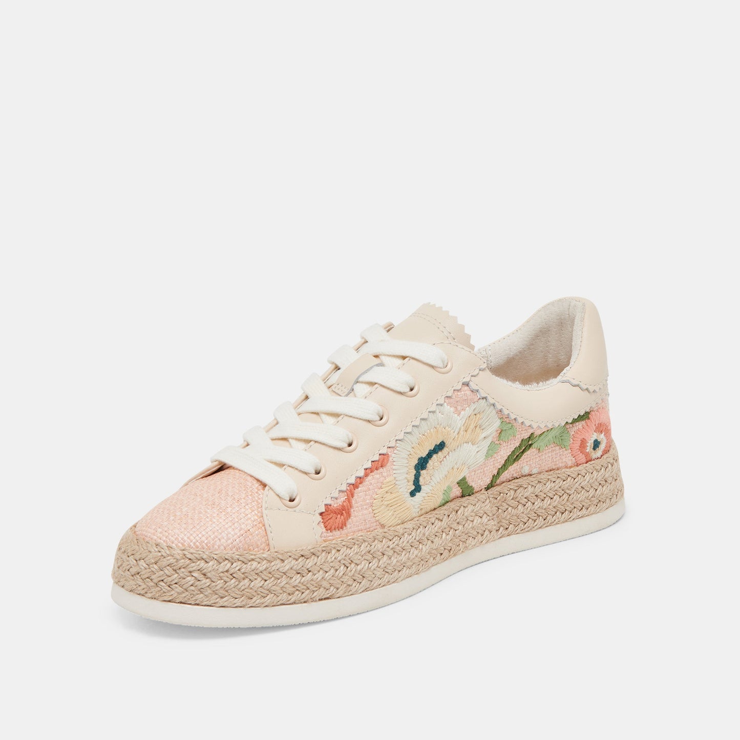 Dolce Vita Azalia Pink Floral Raffia Sneakers
