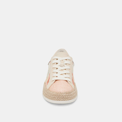 Dolce Vita Azalia Pink Floral Raffia Sneakers