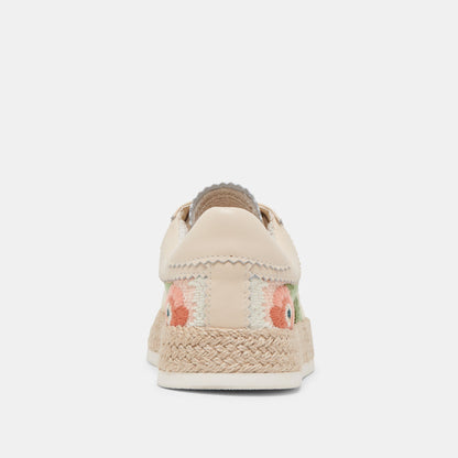 Dolce Vita Azalia Pink Floral Raffia Sneakers
