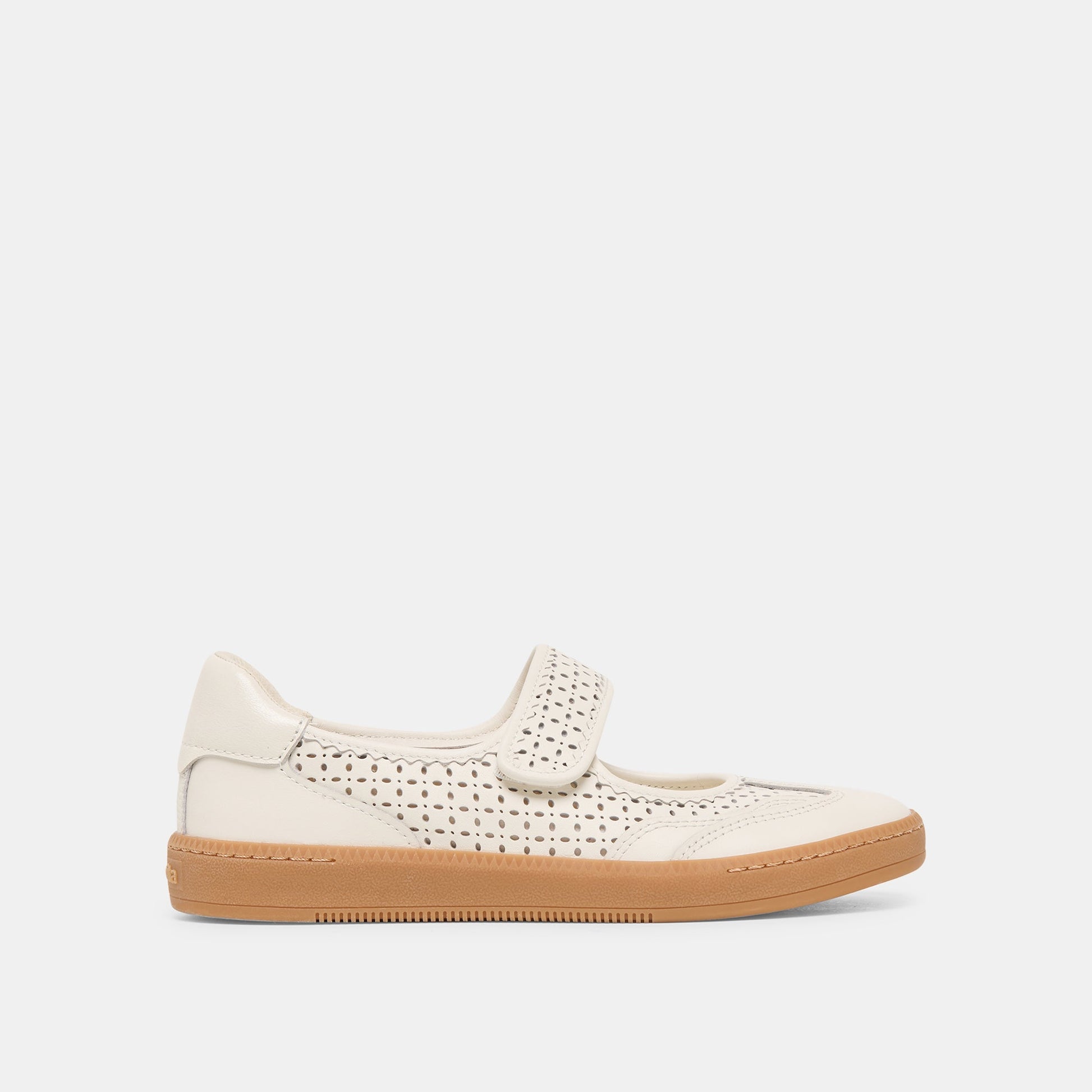 Dolce Vita Nanet White Perforated Leather Sneakers
