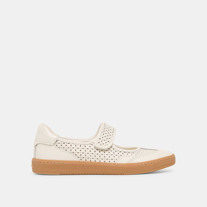 Dolce Vita Nanet White Perforated Leather Sneakers