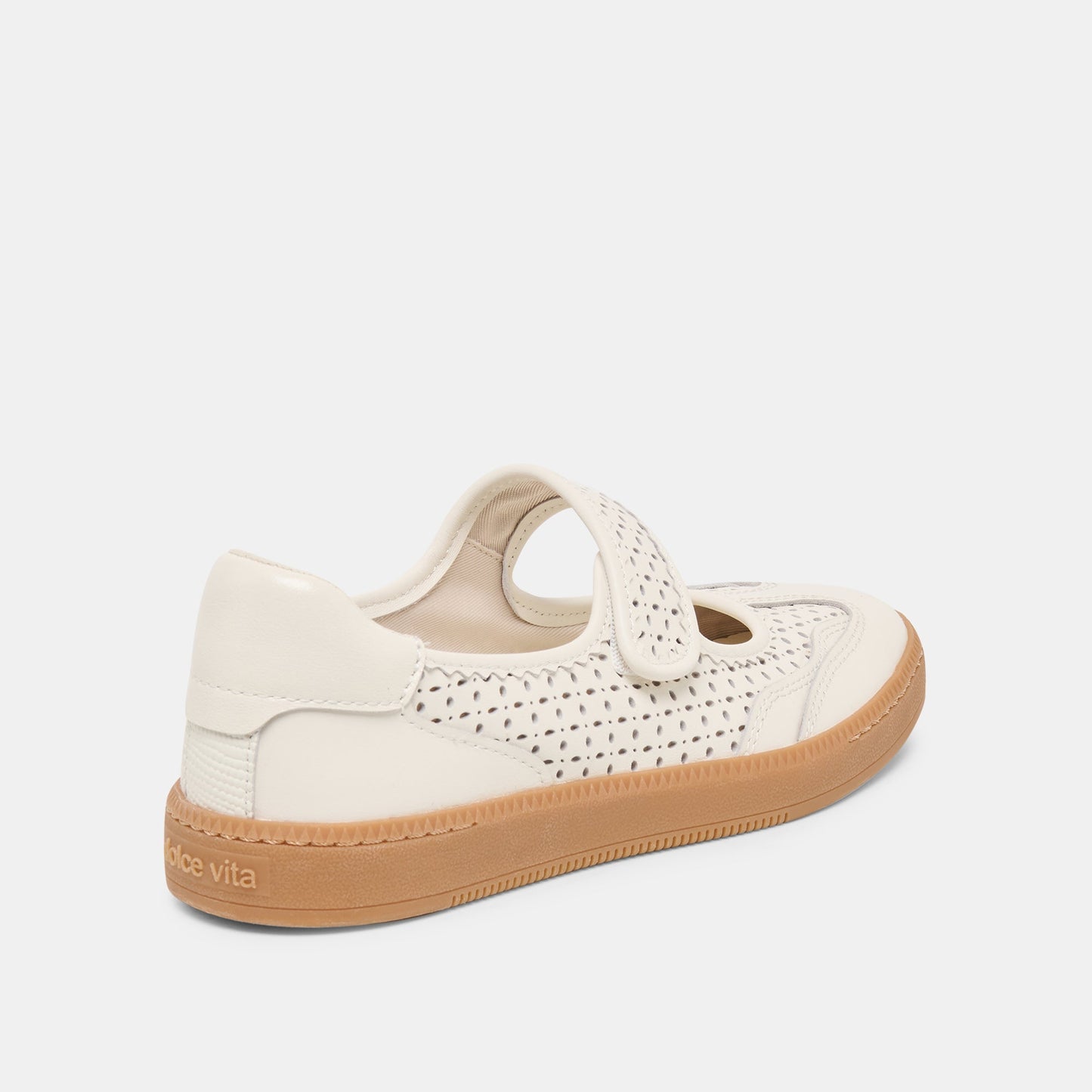 Dolce Vita Nanet White Perforated Leather Sneakers
