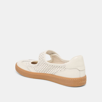 Dolce Vita Nanet White Perforated Leather Sneakers