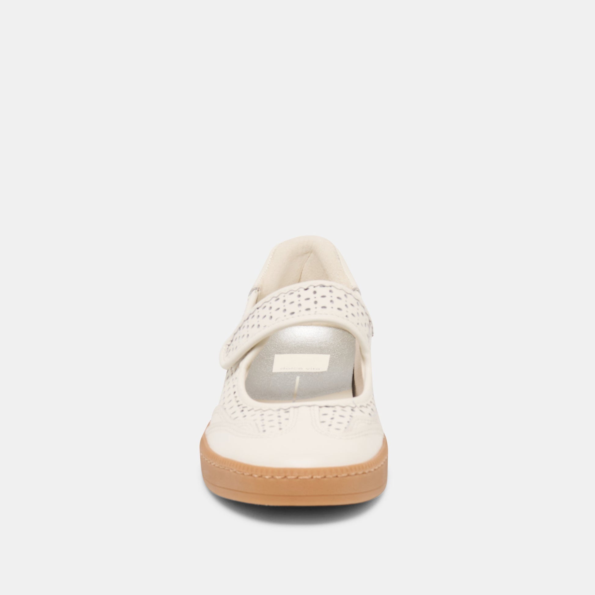 Dolce Vita Nanet White Perforated Leather Sneakers
