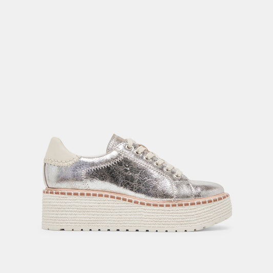 Dolce Vita TWAIN SNEAKERS SILVER CRACKLED LEATHER