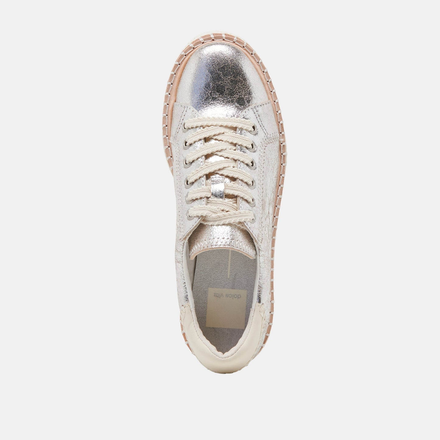 Dolce Vita TWAIN SNEAKERS SILVER CRACKLED LEATHER
