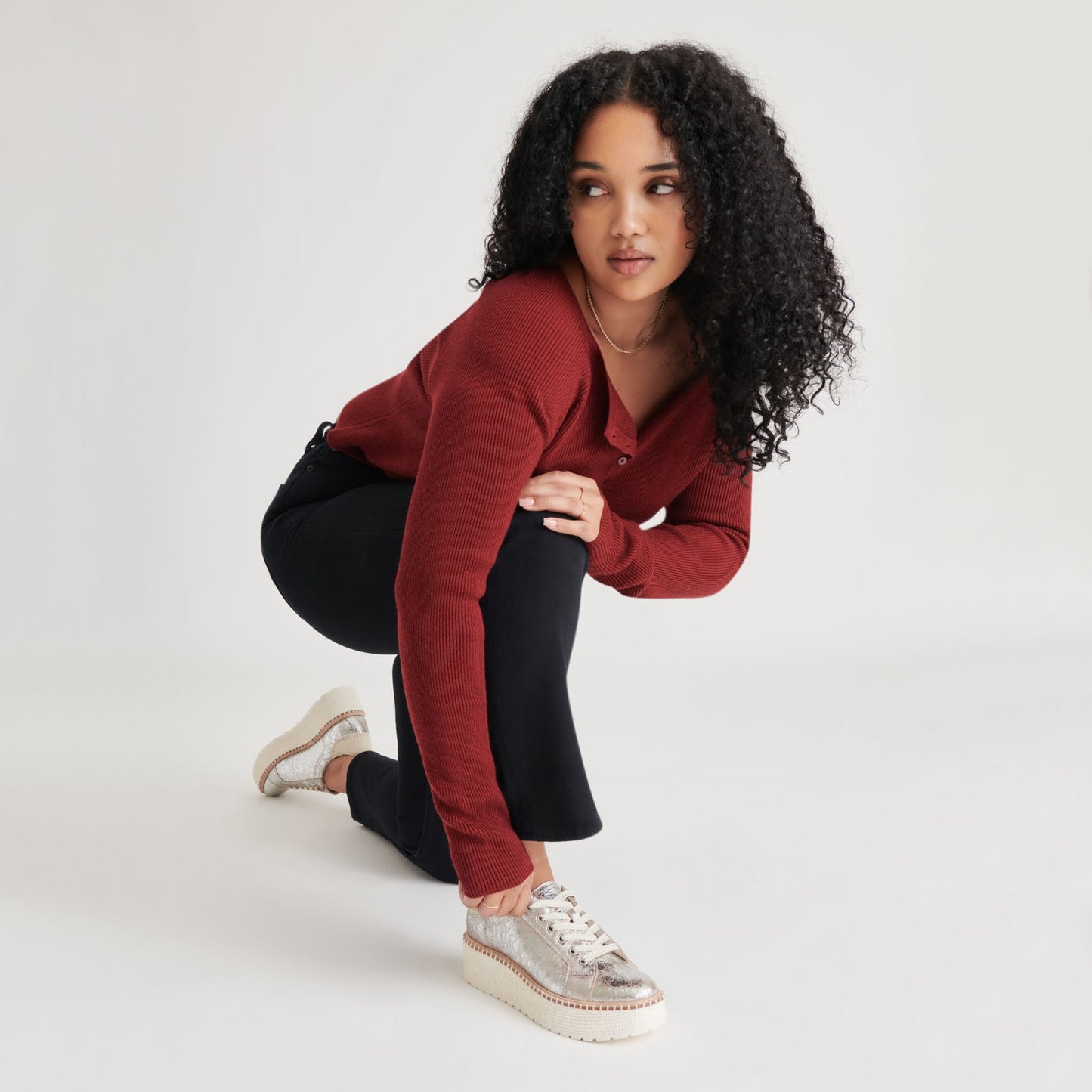 Dolce Vita TWAIN SNEAKERS SILVER CRACKLED LEATHER