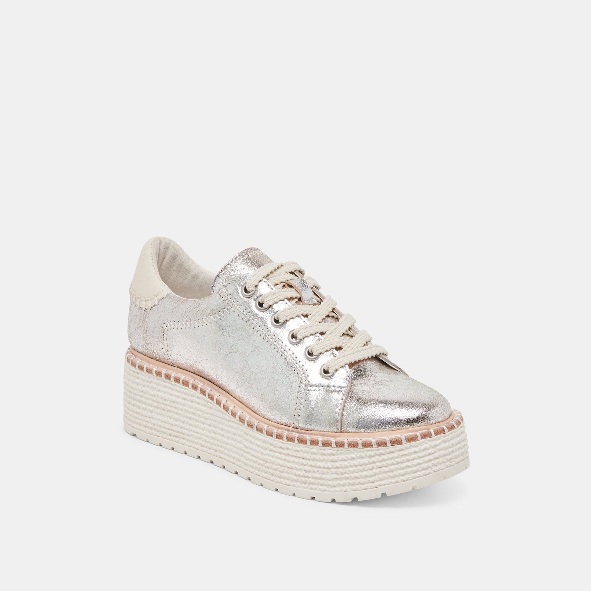 Dolce Vita TWAIN SNEAKERS SILVER CRACKLED LEATHER