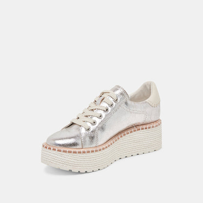 Dolce Vita TWAIN SNEAKERS SILVER CRACKLED LEATHER