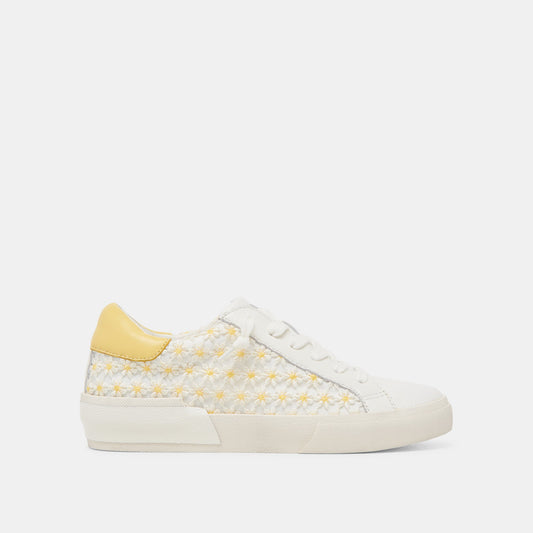 Dolce Vita ZINA FLORAL SNEAKERS WHITE YELLOW FLORAL MESH