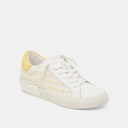 Dolce Vita ZINA FLORAL SNEAKERS WHITE YELLOW FLORAL MESH