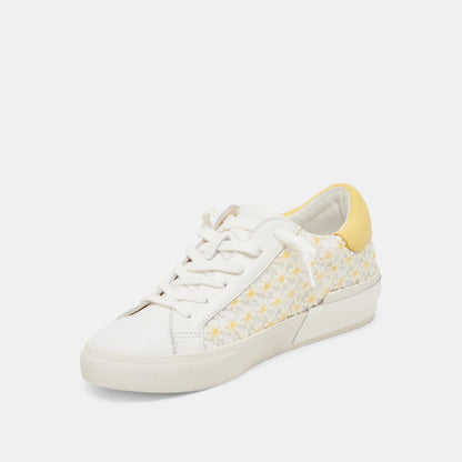 Dolce Vita ZINA FLORAL SNEAKERS WHITE YELLOW FLORAL MESH