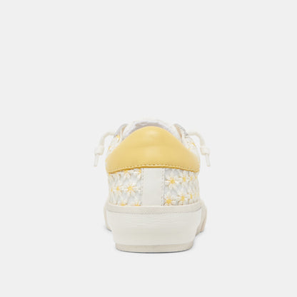 Dolce Vita ZINA FLORAL SNEAKERS WHITE YELLOW FLORAL MESH