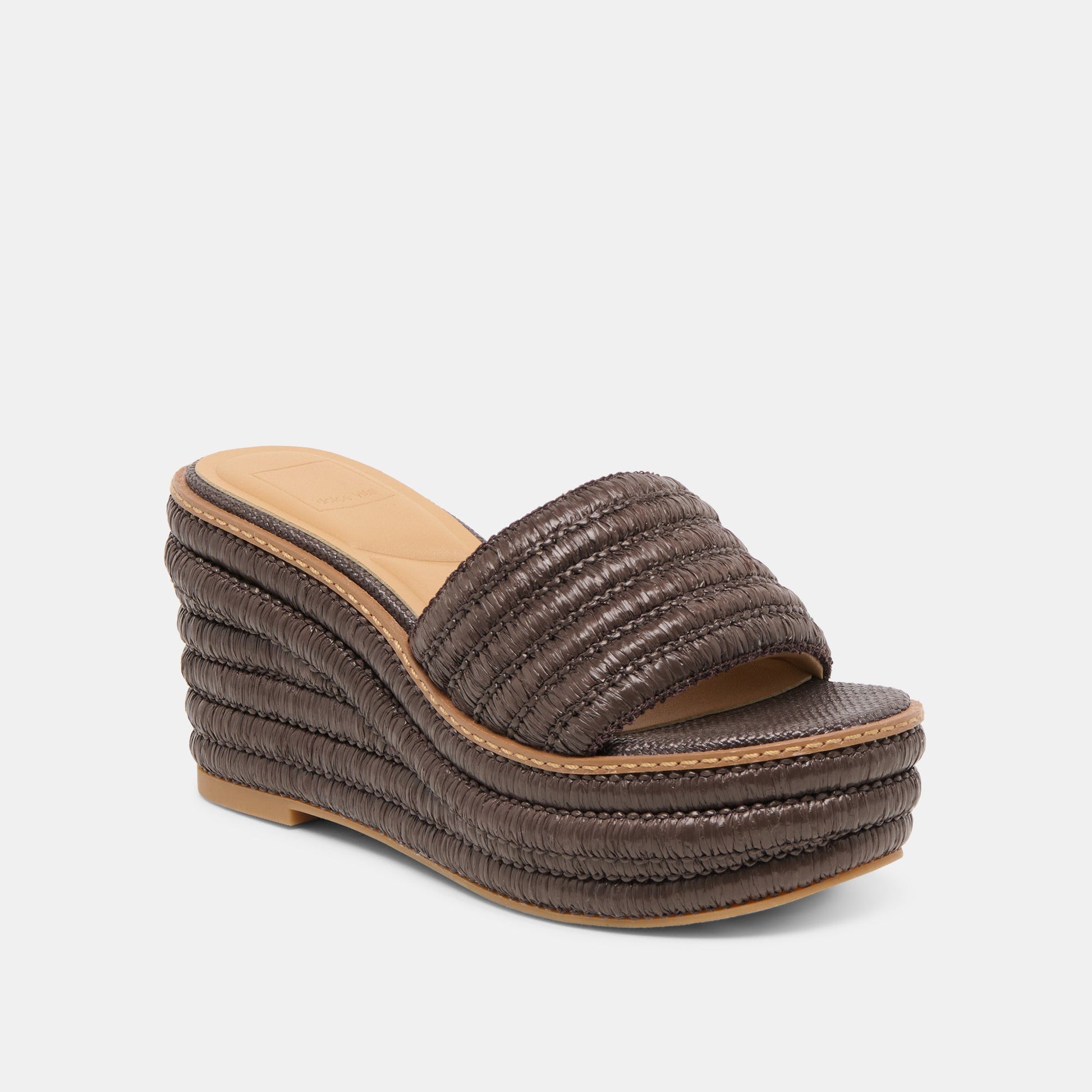 Dolce Vita Throne Chocolate Raffia Wedges