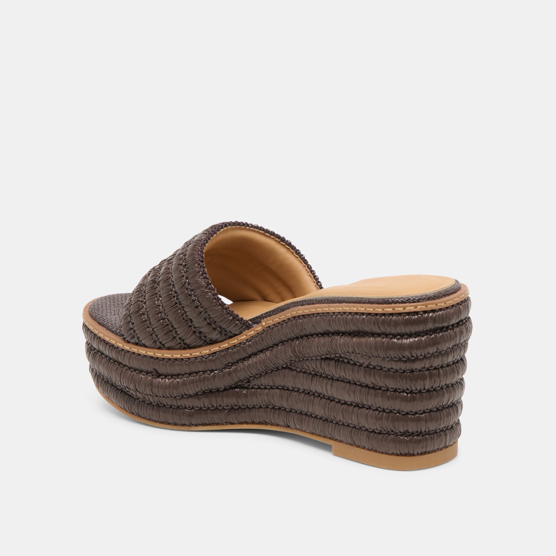 Dolce Vita Throne Chocolate Raffia Wedges