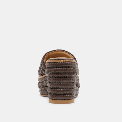 Dolce Vita Throne Chocolate Raffia Wedges