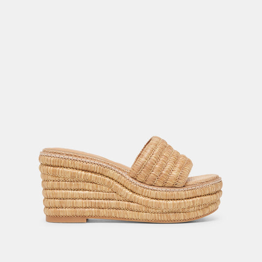 Dolce Vita Throne Lt Natural Raffia Wedges