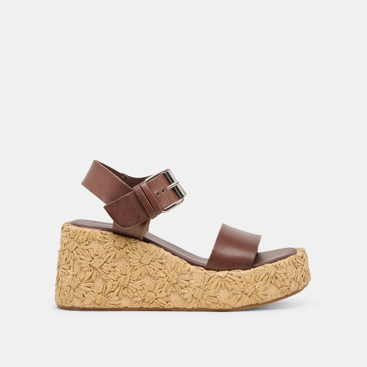Dolce Vita Auri Dk Brown Leather Wedges