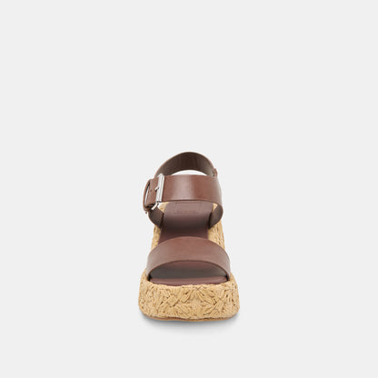 Dolce Vita Auri Dk Brown Leather Wedges