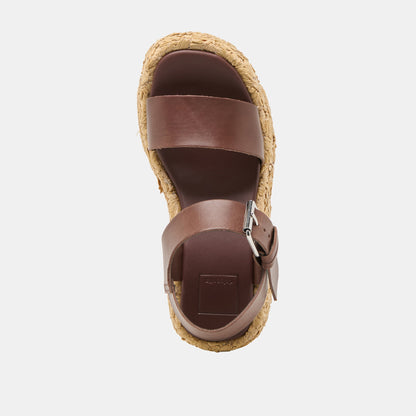 Dolce Vita Auri Dk Brown Leather Wedges