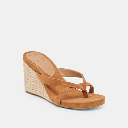 Dolce Vita Helan Espadrille Brown Suede Wedges