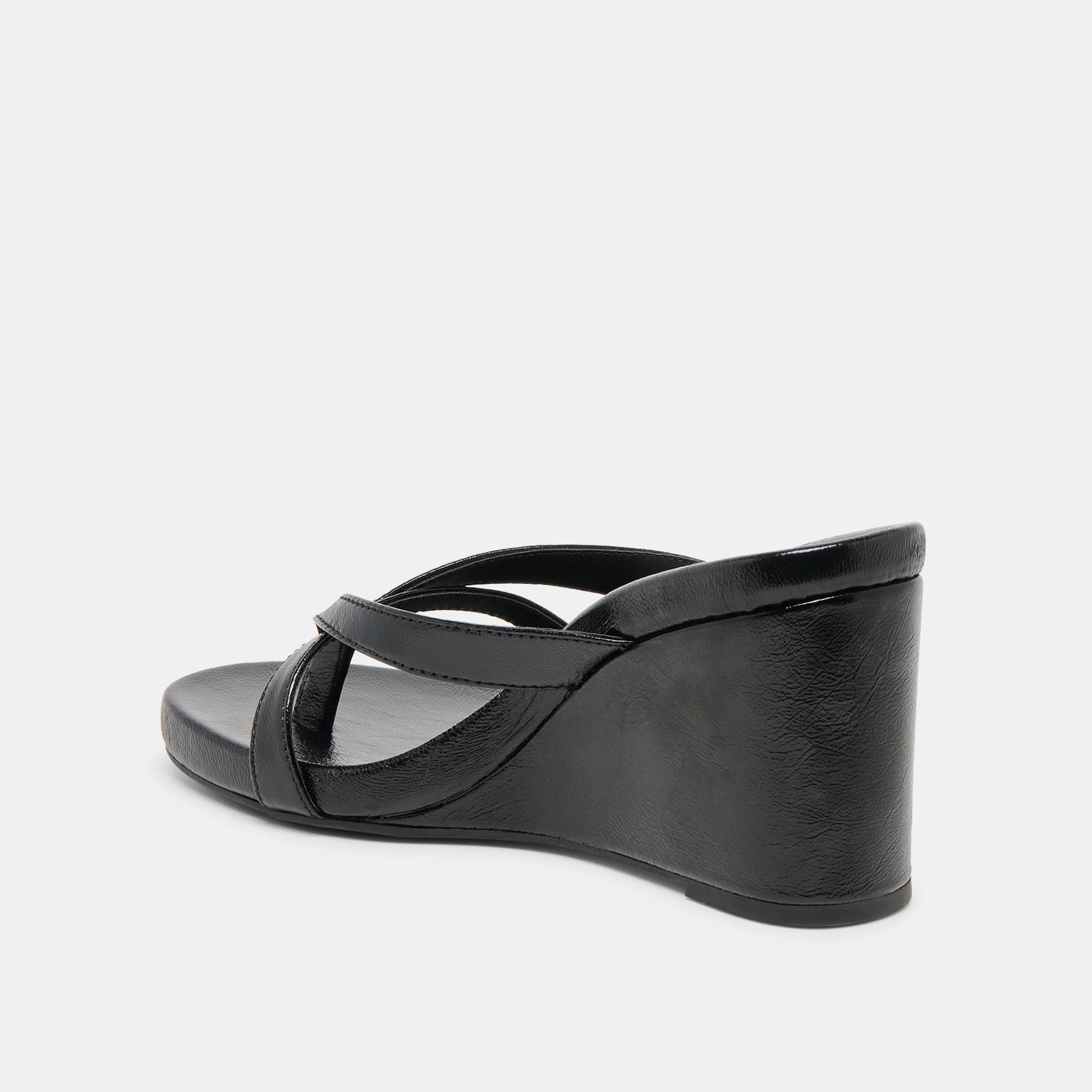 Dolce Vita Helan Black Leather Wedges