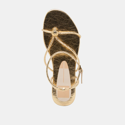 Dolce Vita Kenley Gold Leather Sandals