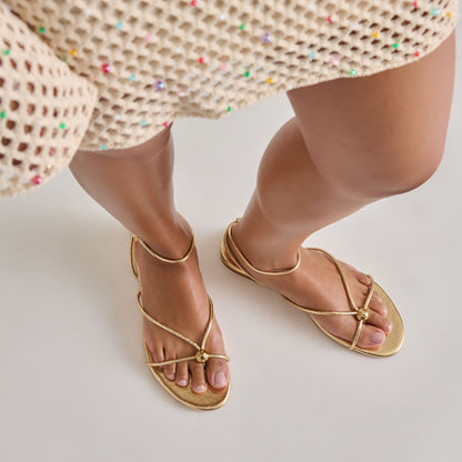 Dolce Vita Kenley Gold Leather Sandals