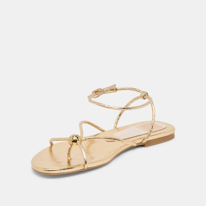 Dolce Vita Kenley Gold Leather Sandals