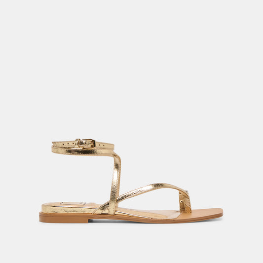 Dolce Vita Tyrice Gold Leather Sandals