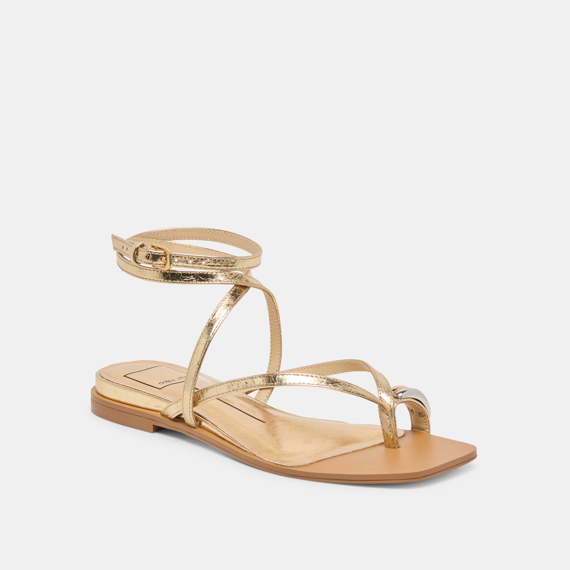 Dolce Vita Tyrice Gold Leather Sandals