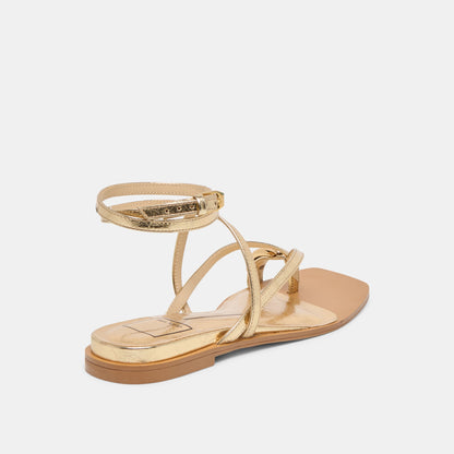 Dolce Vita Tyrice Gold Leather Sandals