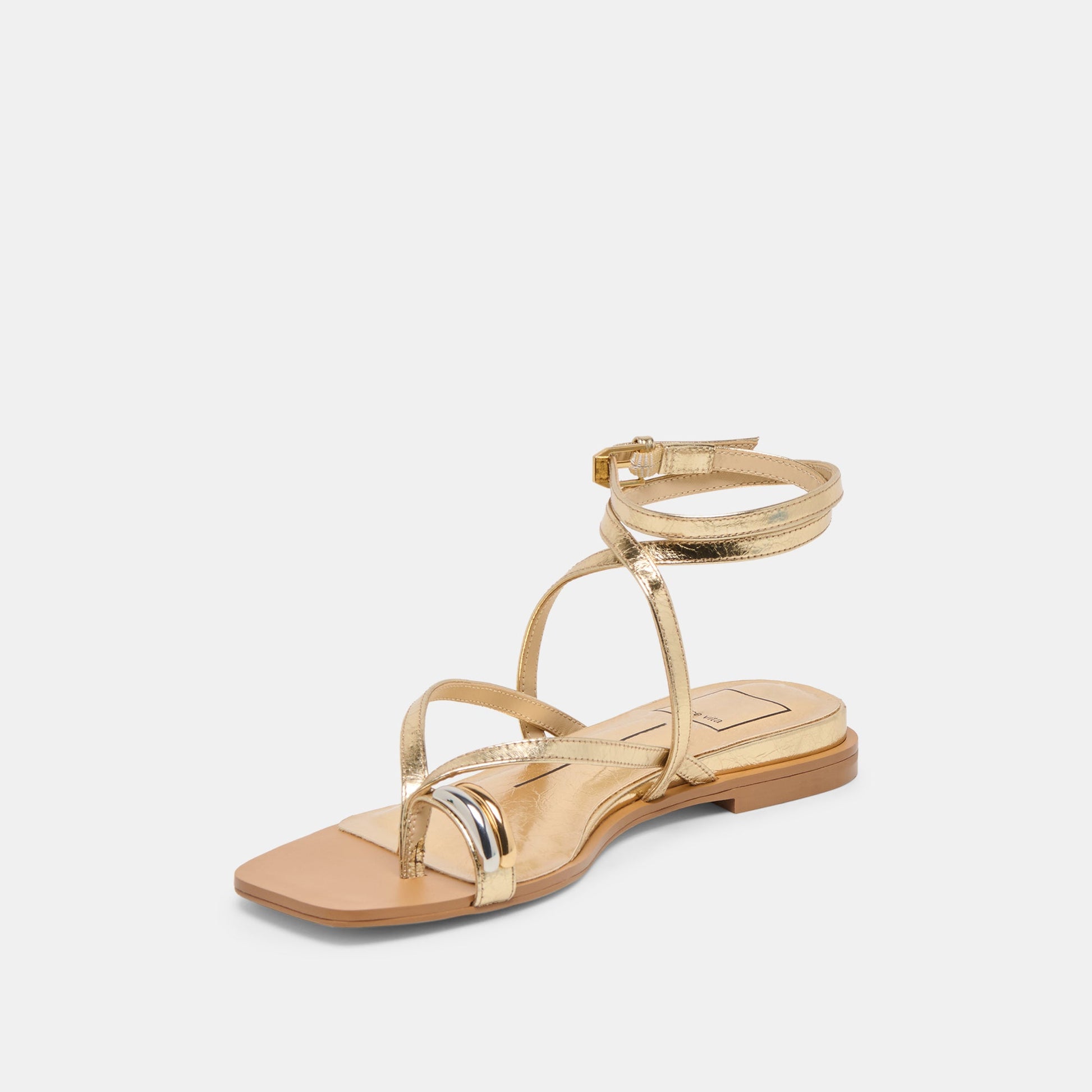 Dolce Vita Tyrice Gold Leather Sandals