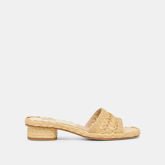 Dolce Vita Dixi Lt Natural Cross Hatch Raffia Sandals