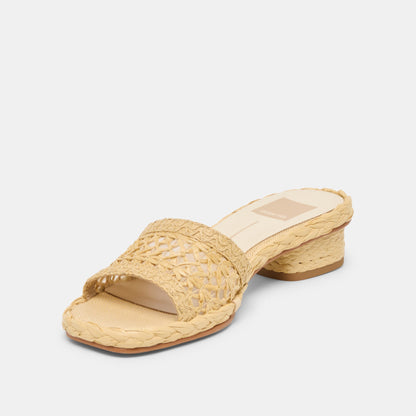 Dolce Vita Dixi Lt Natural Cross Hatch Raffia Sandals