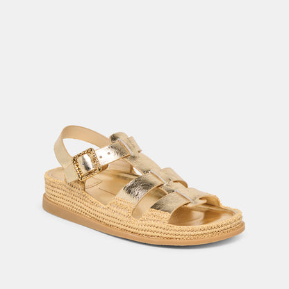 Dolce Vita Shenna Gold Distressed Leather Sandals