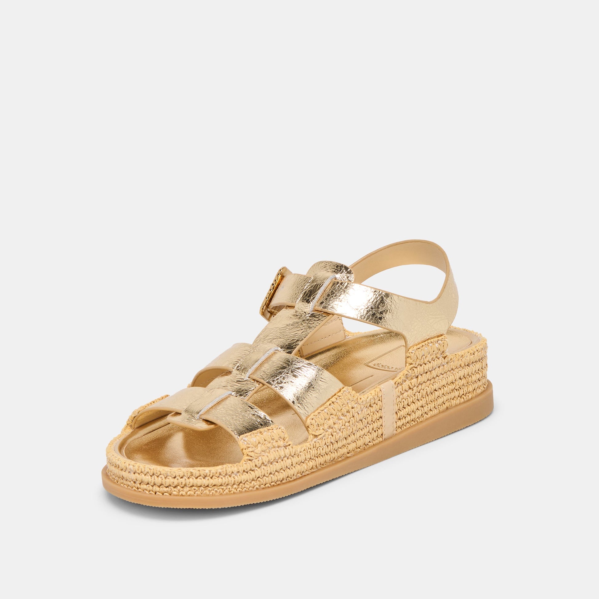 Dolce Vita Shenna Gold Distressed Leather Sandals
