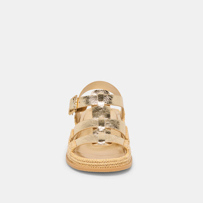 Dolce Vita Shenna Gold Distressed Leather Sandals