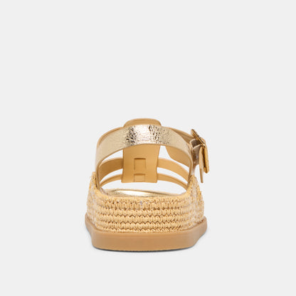 Dolce Vita Shenna Gold Distressed Leather Sandals