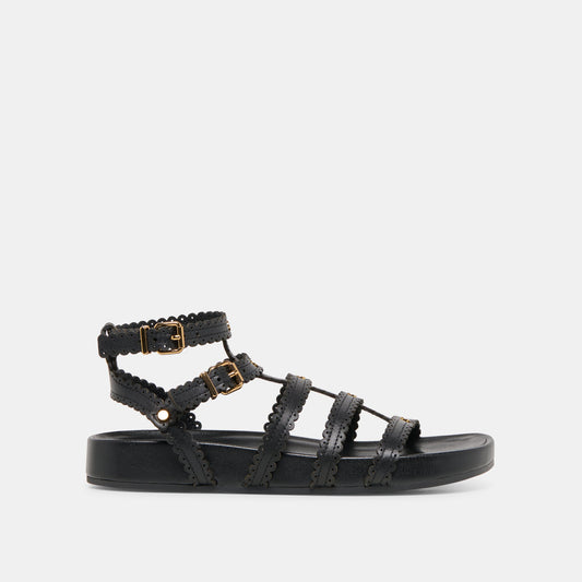 Dolce Vita Susana Black Leather Sandals