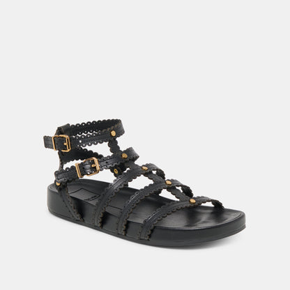 Dolce Vita Susana Black Leather Sandals