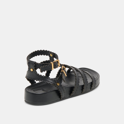 Dolce Vita Susana Black Leather Sandals