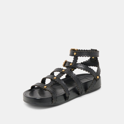 Dolce Vita Susana Black Leather Sandals