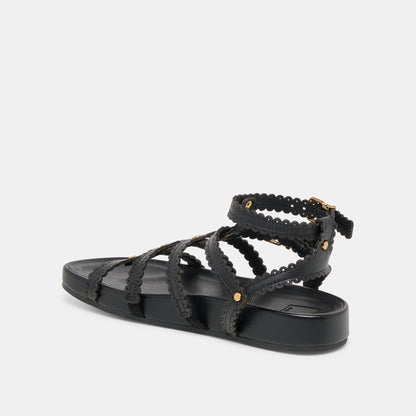 Dolce Vita Susana Black Leather Sandals