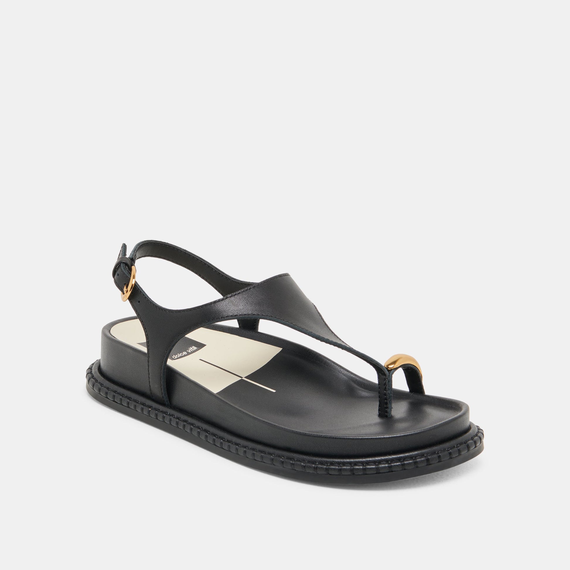 Dolce Vita Stefan Black Leather Sandals