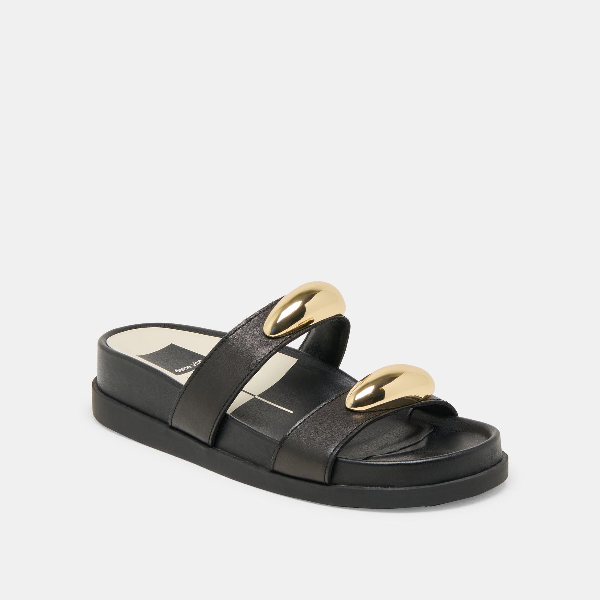 Dolce Vita Satine Black Leather Sandals