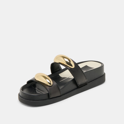 Dolce Vita Satine Black Leather Sandals