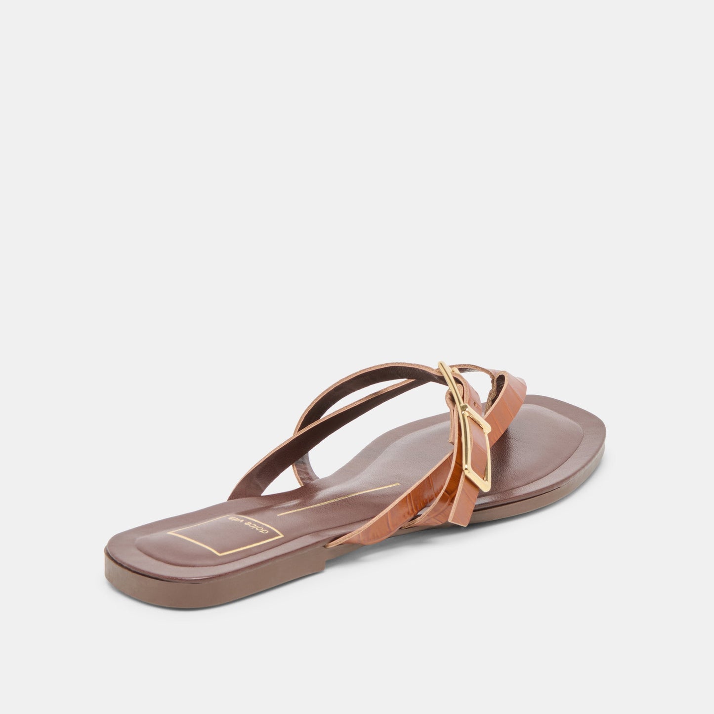 Dolce Vita Piers Cognac Croco Embossed Leather Sandals